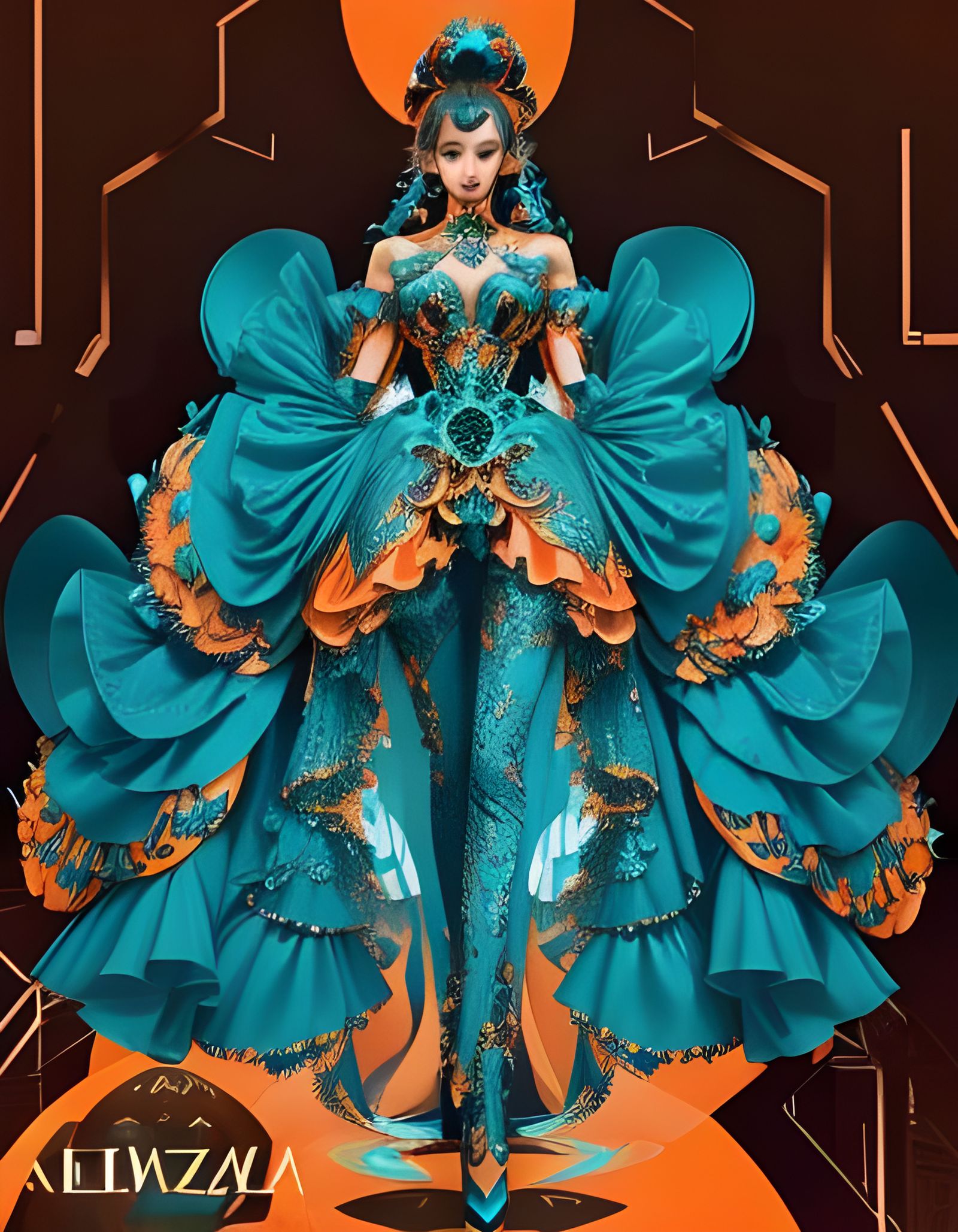 Cyberpunk French Aristocrat in Extravagant Garment