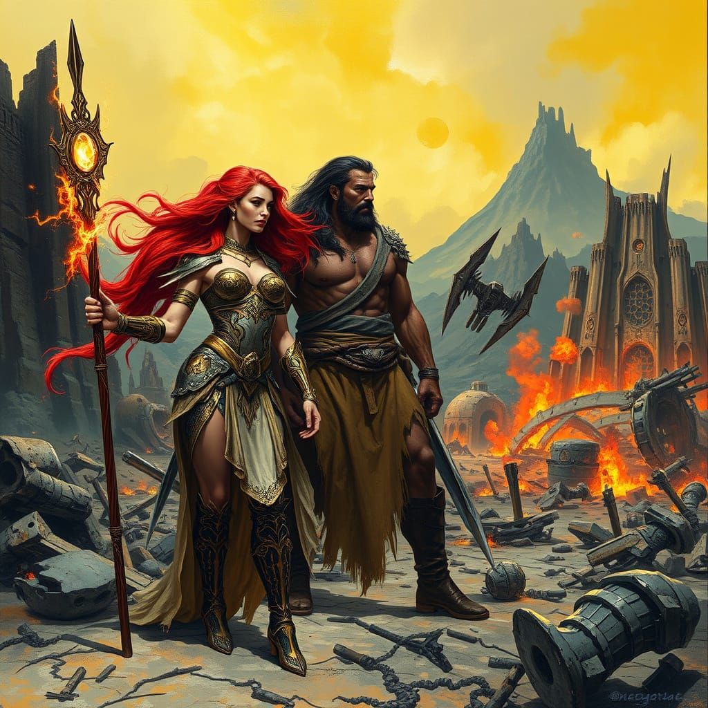 Goddesses of Ruin in Post-Apocalyptic Landscape