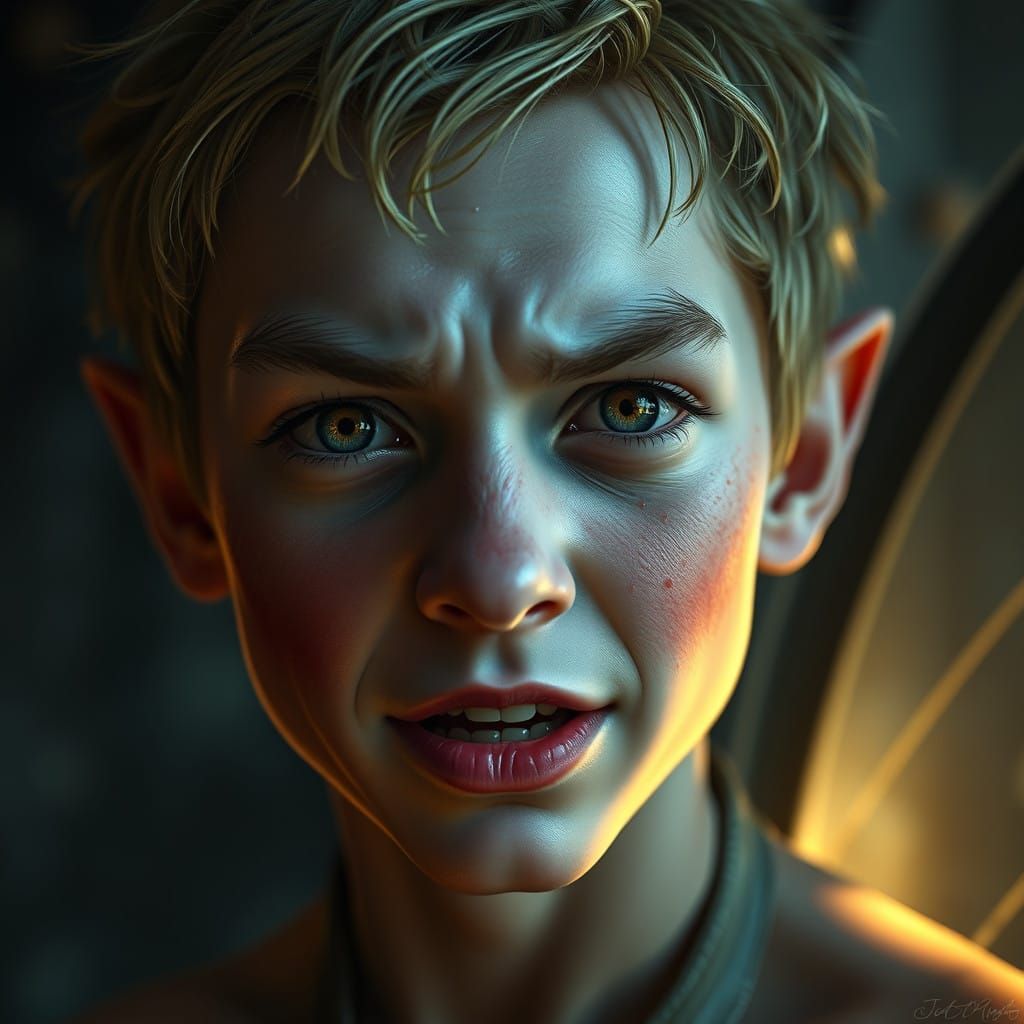 Surreal Hyper-Realistic Pixie with Porcelain Complexion and ...