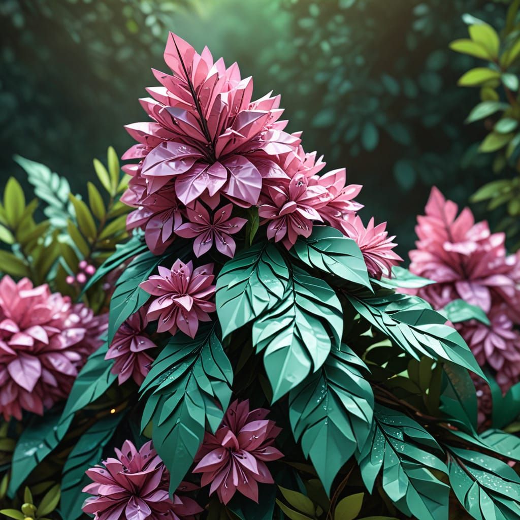 Origami Paper Mountain Laurel in 8K Resolution