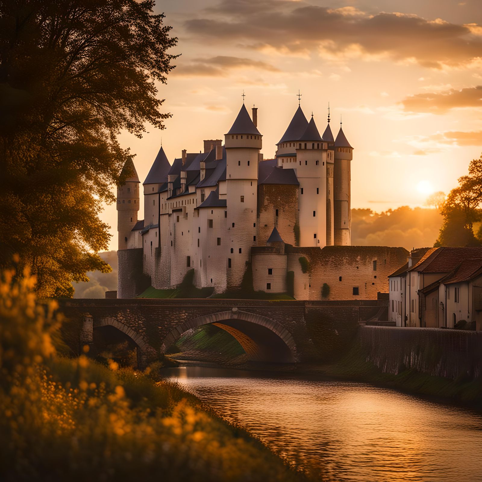 Renaissance Castle and Village in France