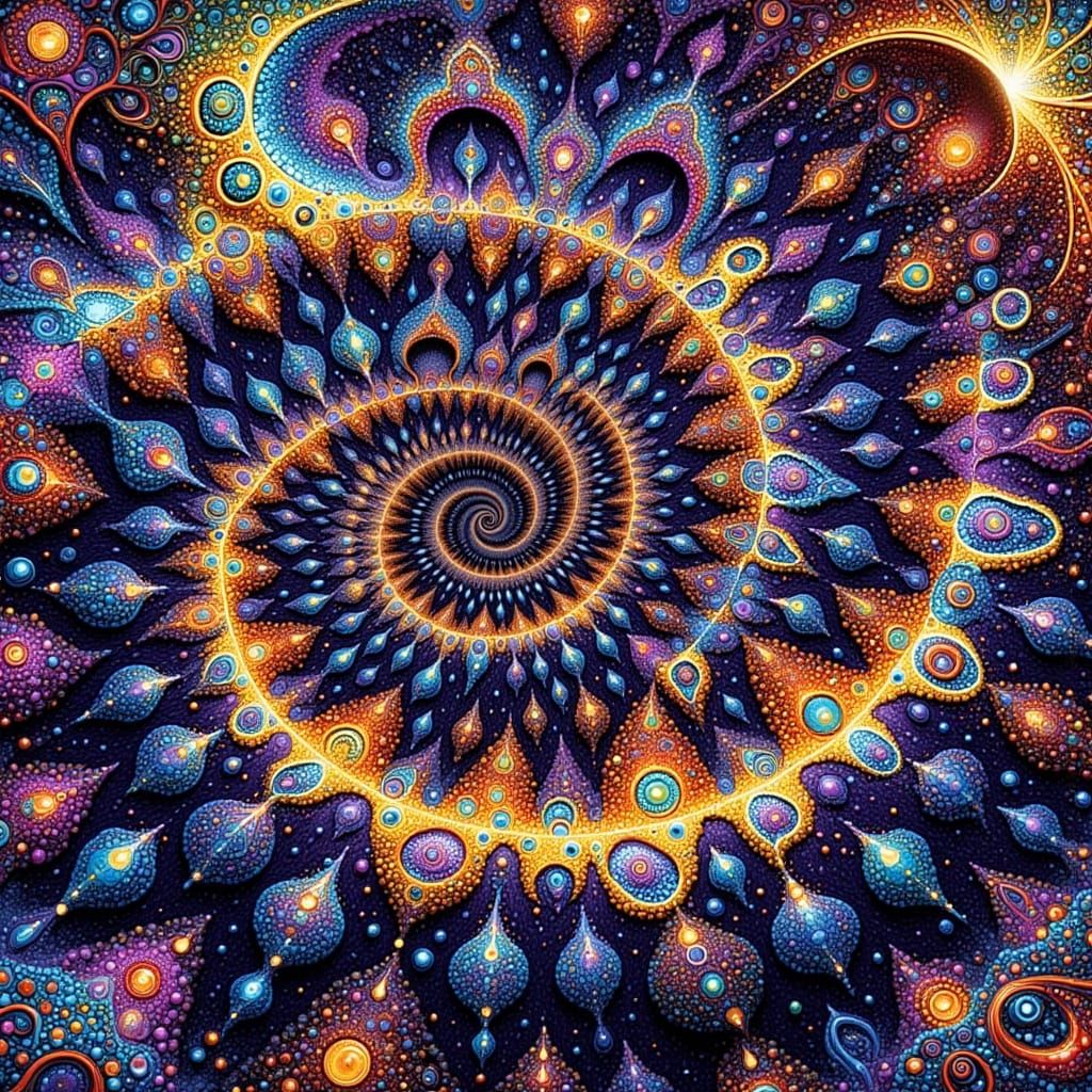 Psychedelic Spirals and Fractals in a Dreamscape
