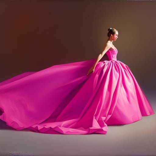 Girl in Pink Ballgown by Academic Realist