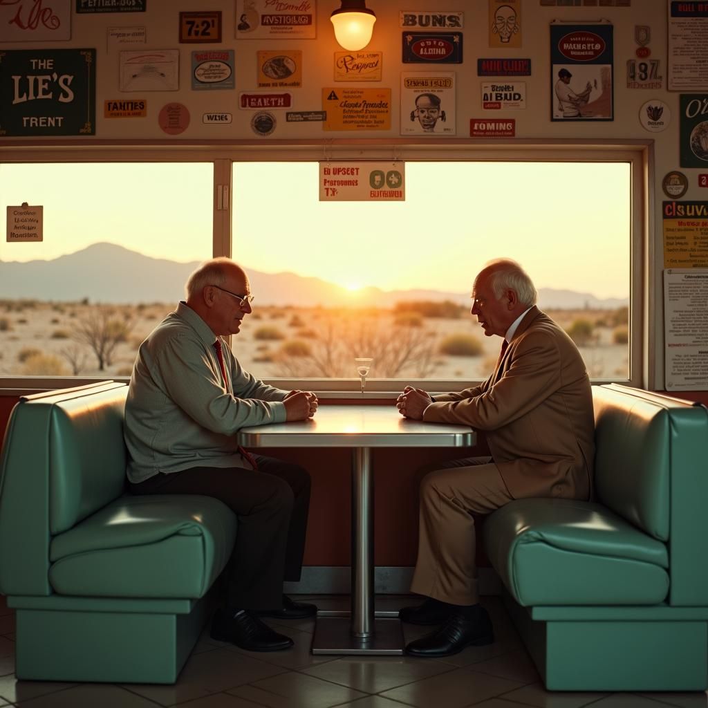 Walter White and Larry David in Noir Diner