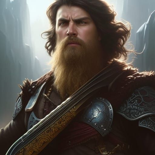 Dark Fantasy Death Metal Bard Portrait in 8k