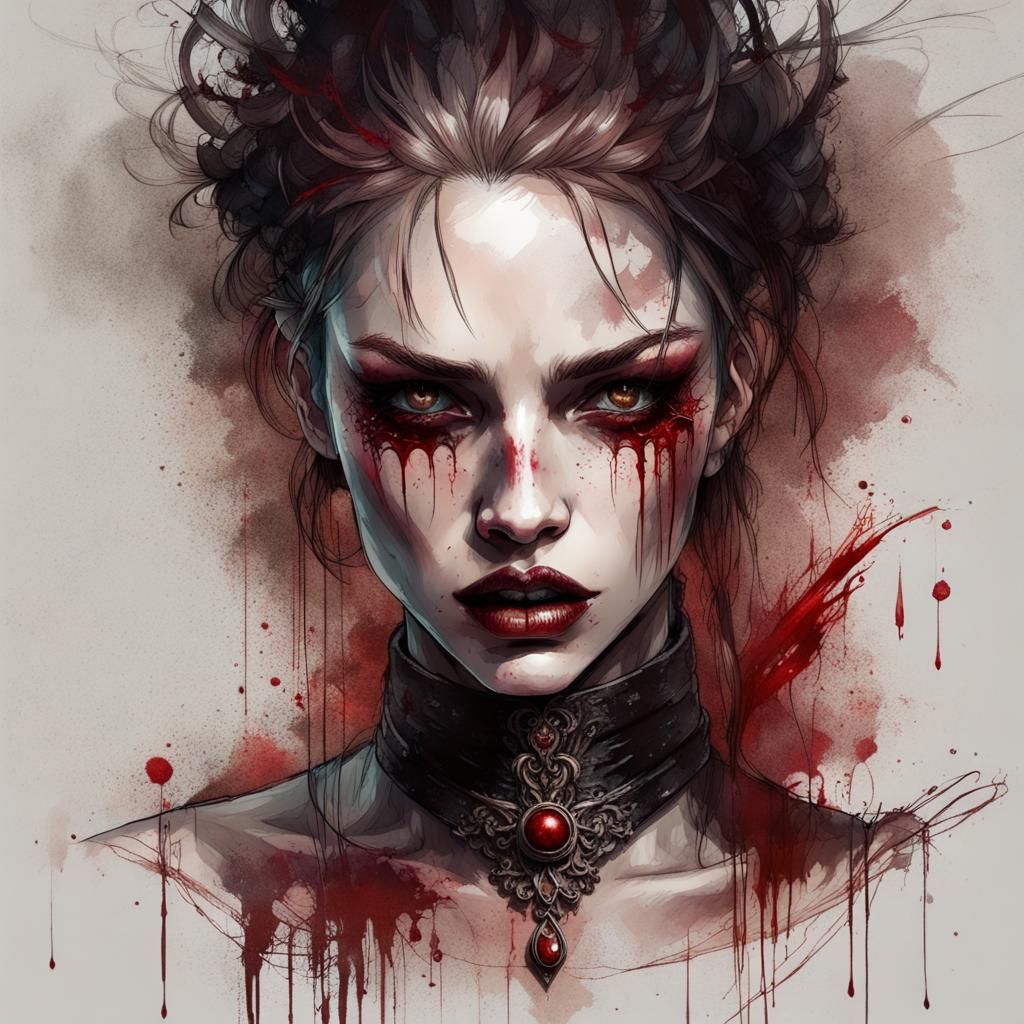 Grungy Gothic Vampire with Carmine Eyes