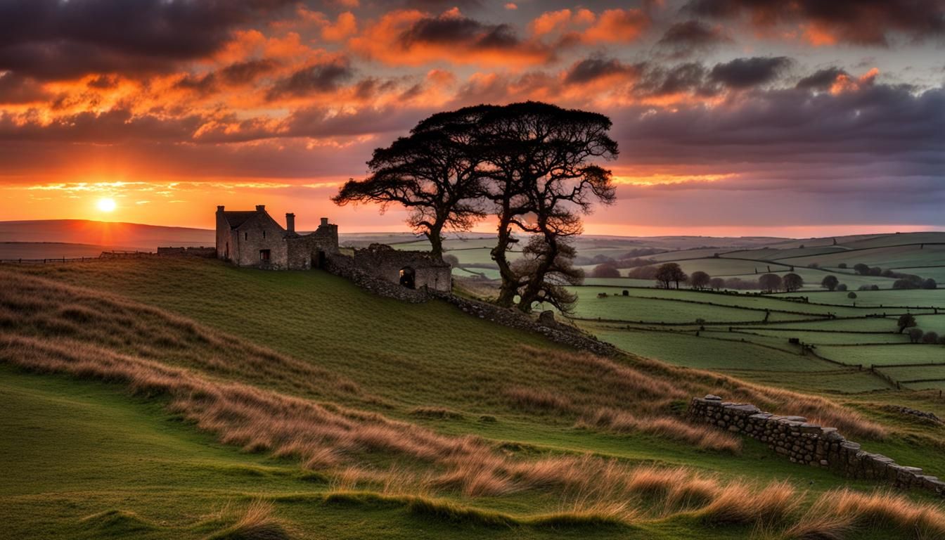 Wuthering Heights Sunset: An English Landscape
