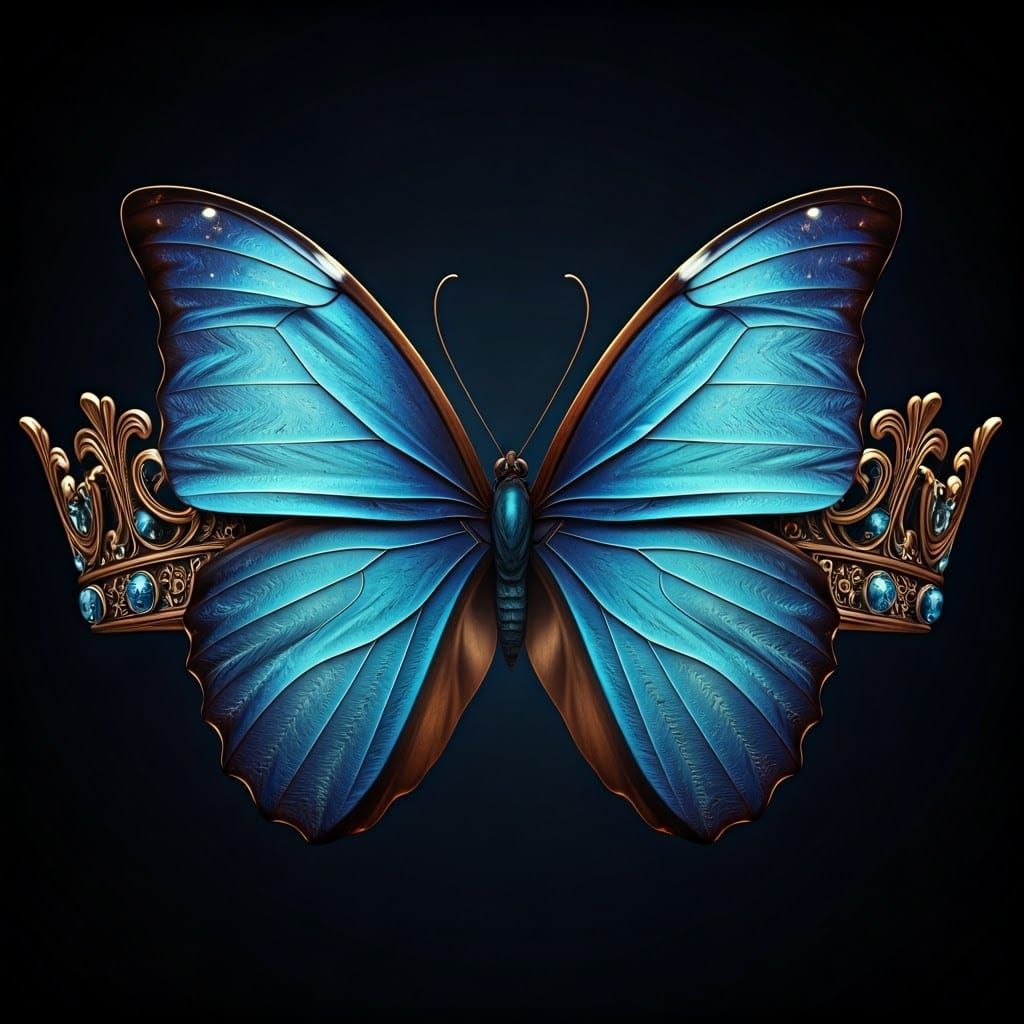 Bioluminescent Butterfly Crown in a Surreal Style