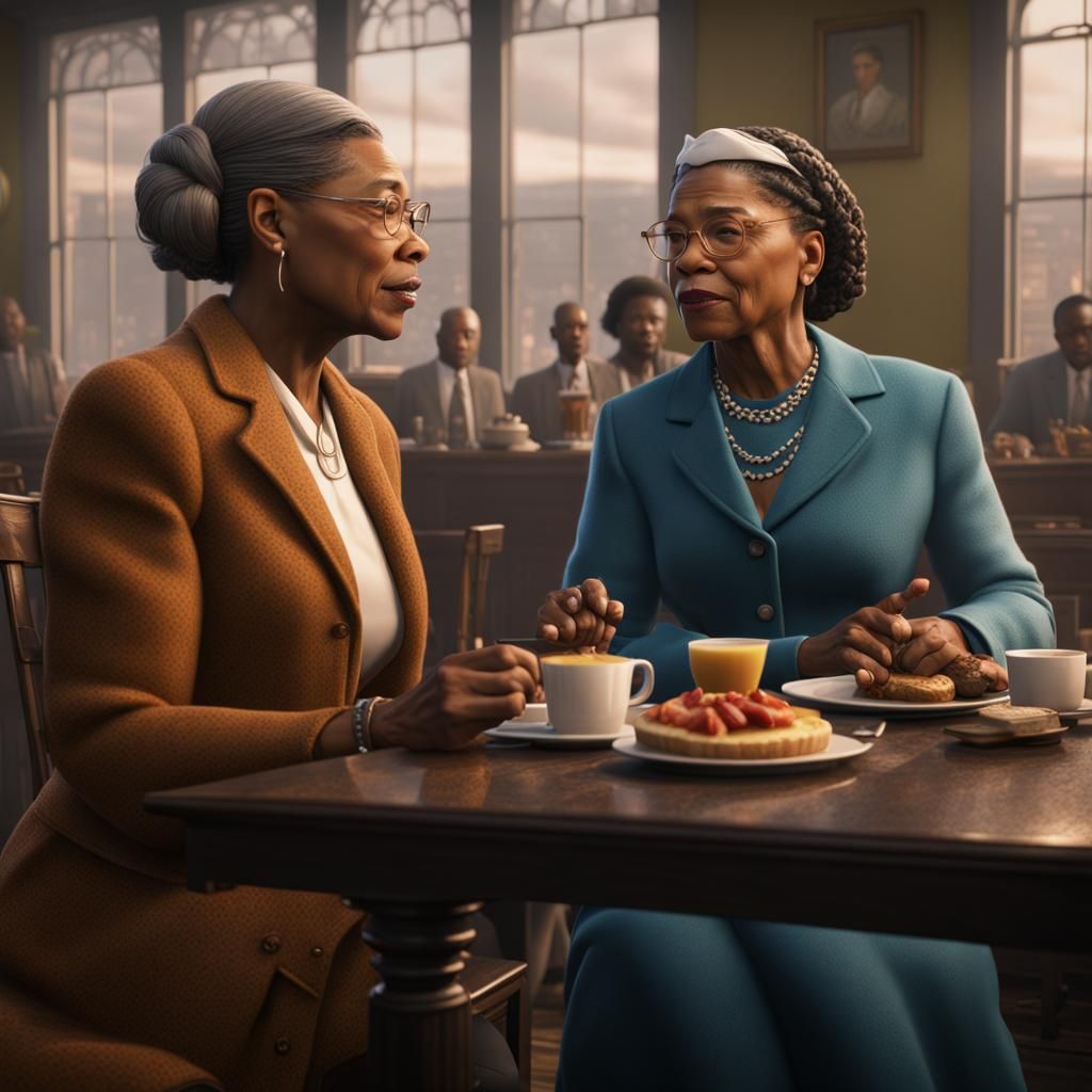 Rosa Parks and Queen Latifah Breakfast: Detailed Matte Paint...