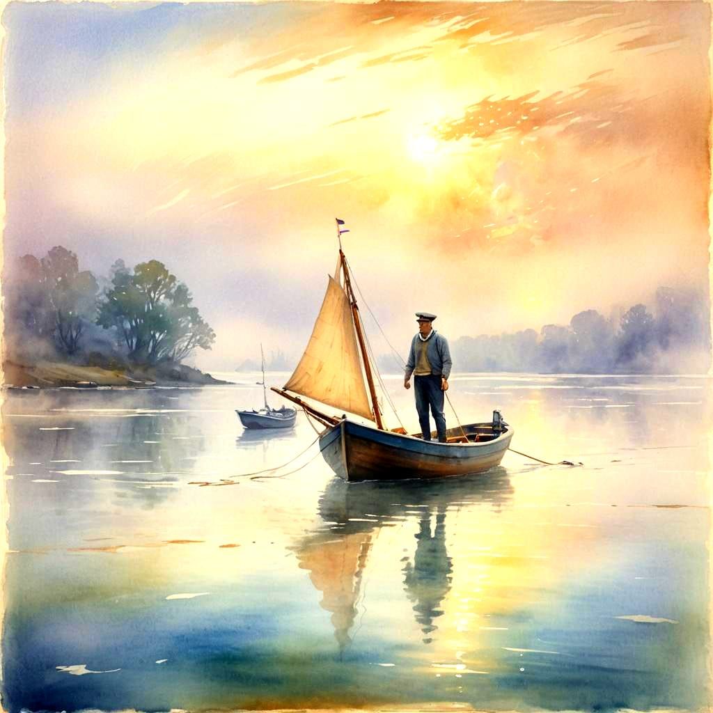 Mystical Sailboat Journey into the Unknown