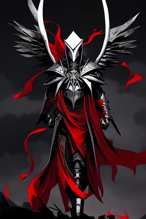Archangel Azrael in Horror Art Style
