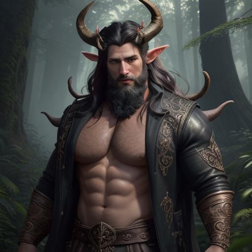 Cernunnos: Horned Forest God in Detailed Matte Painting