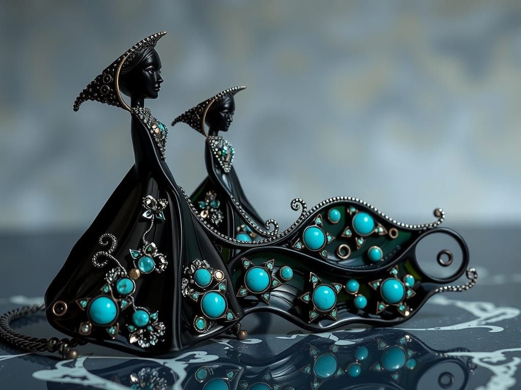 Living Dollequins Acrylic Wash Painted on Glass Couture