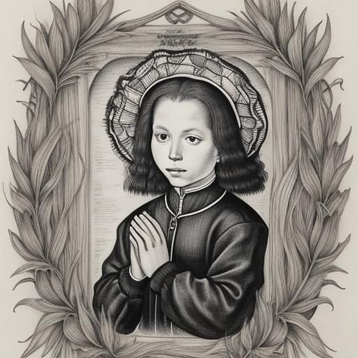 Anxious Plantain Grass in Botanical Ink Drawing