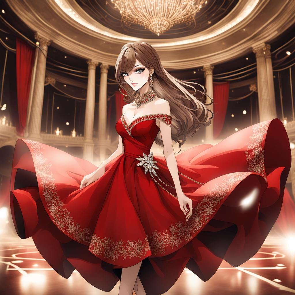 Miss Scarlett from Cluedo - Anime Style