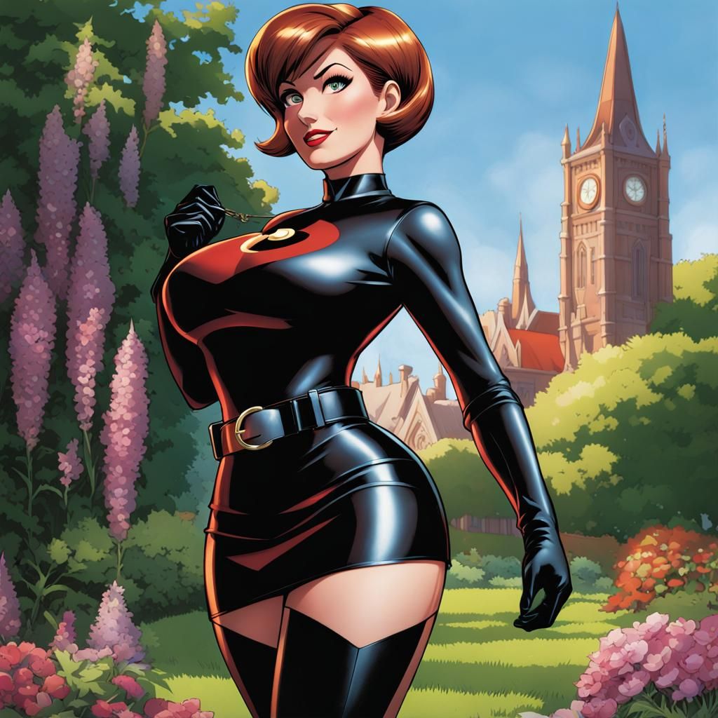 Helen Parr in Latex Miniskirt Comic Book Art