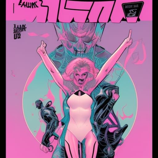 Pink Mutant Academy in Comic Book Art Style