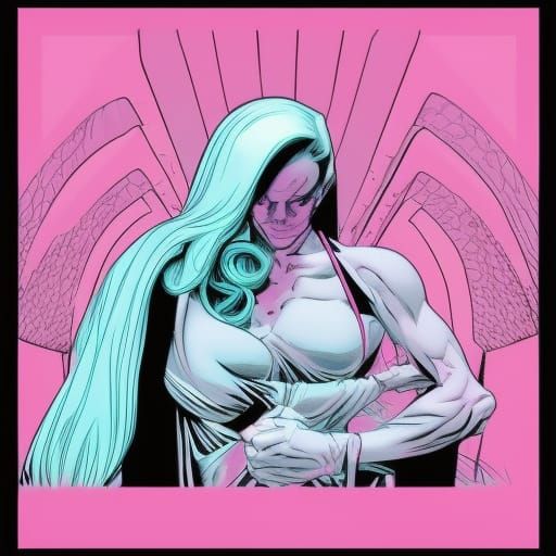 Pink Mutant Academy in Comic Book Style