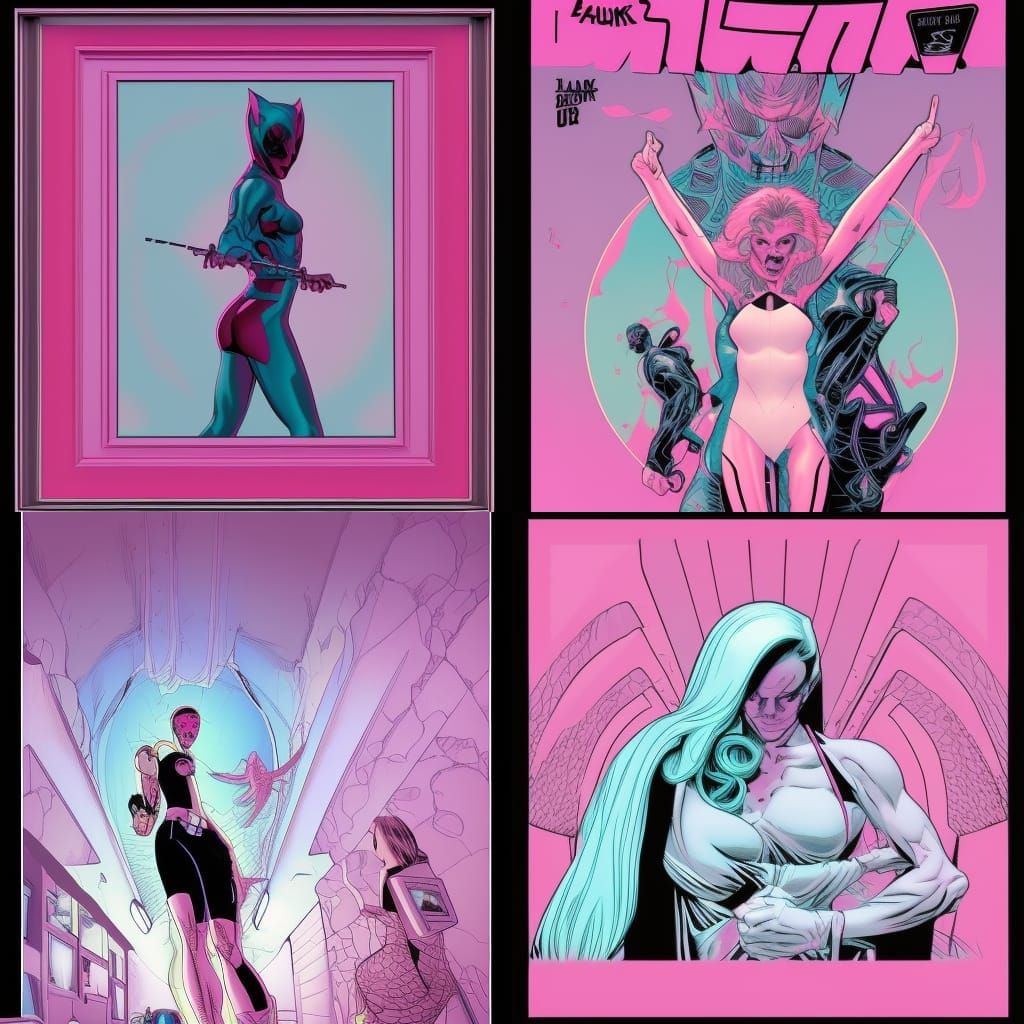 Pink Mutant Academy in a Comic Book Style