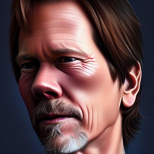 Realistic Portrait of Kevin Bacon in Digital Painting Style
