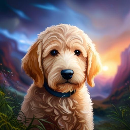 Labradoodle Puppy in Kingdom of Fire and Ice
