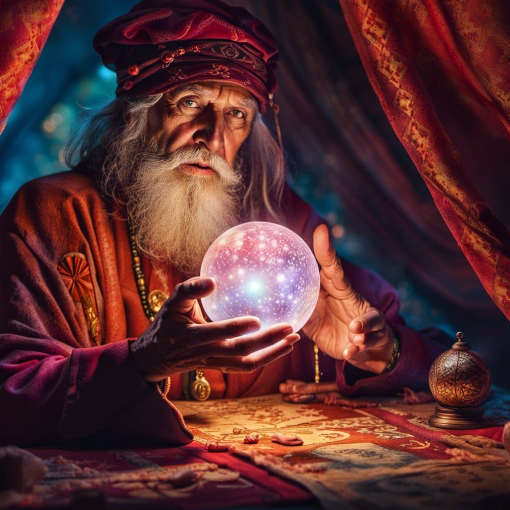 Mystical Fortune Teller Reading the Future