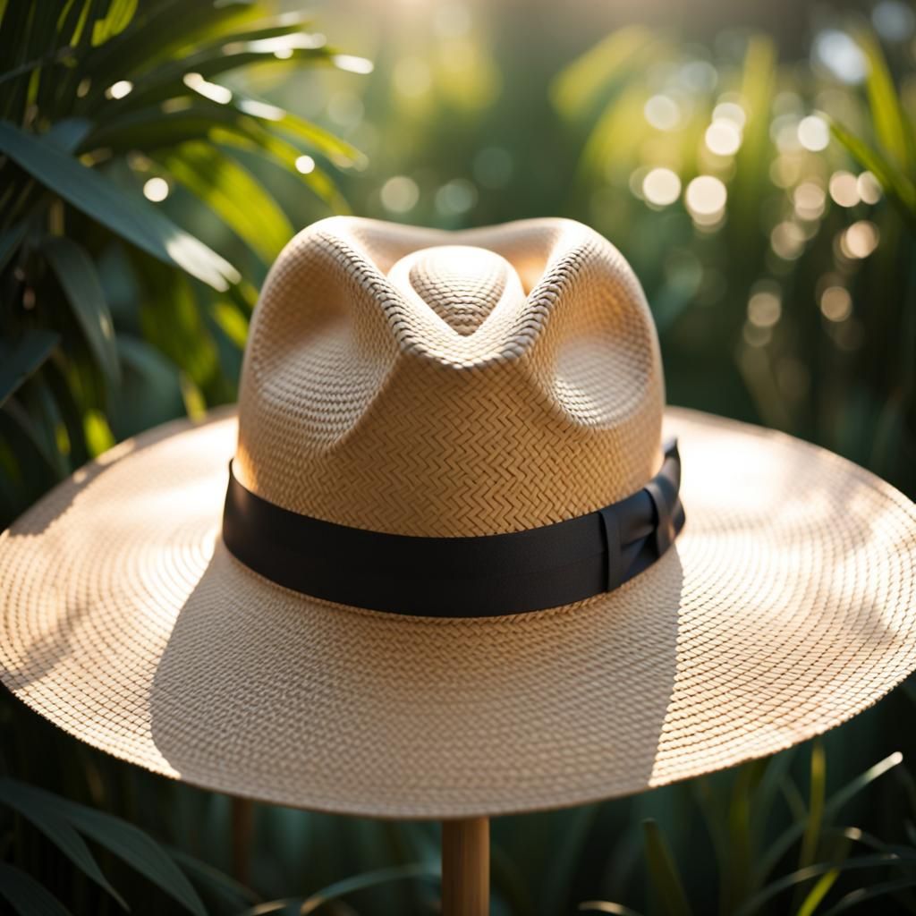 Leghorn Straw Hat in Professional Photography Style