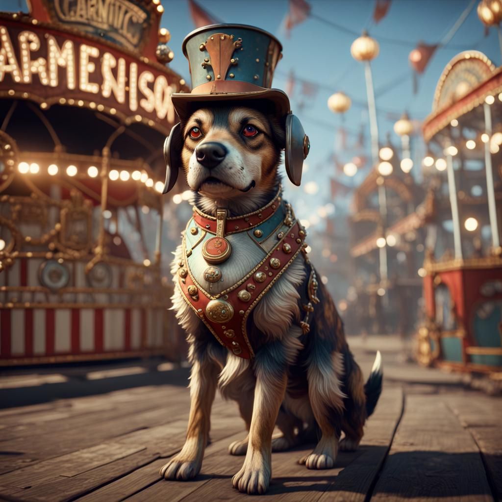 1920s Depression-Era Carnival Dog in 3D