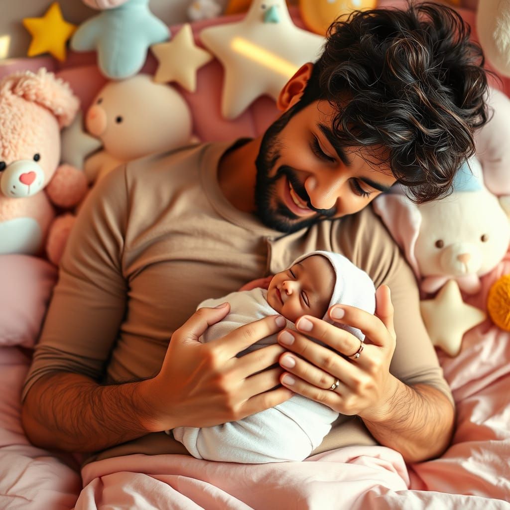 Father and Daughter Bonding Moment in Nursery
