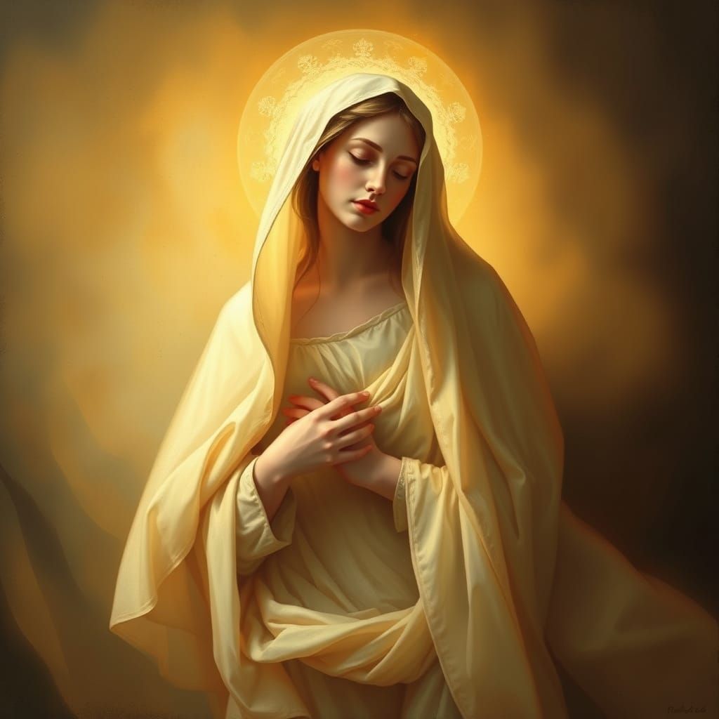 A Radiant Madonna in Classic Painting Style
