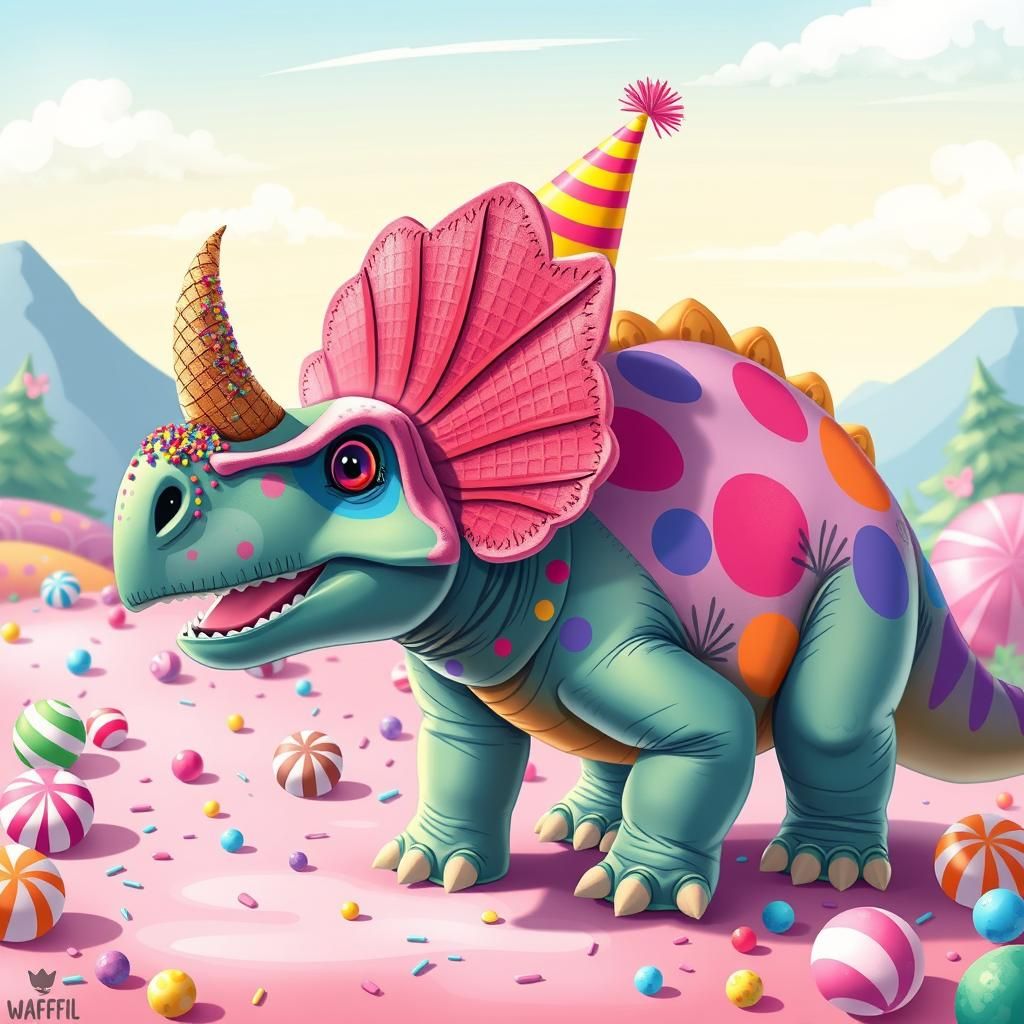 Whimsical Triceratops Party with Ice Cream Horn