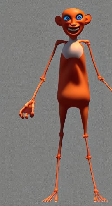 Detailed Homunculus Man in Pixar Style 3D Art