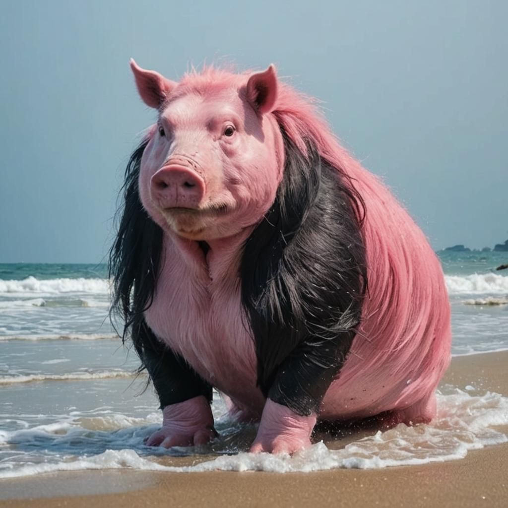 Woman on Rocky Beach Writing in Sand