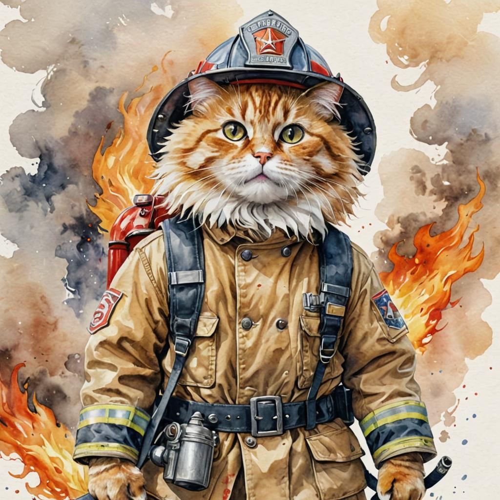 cat fire fighter
