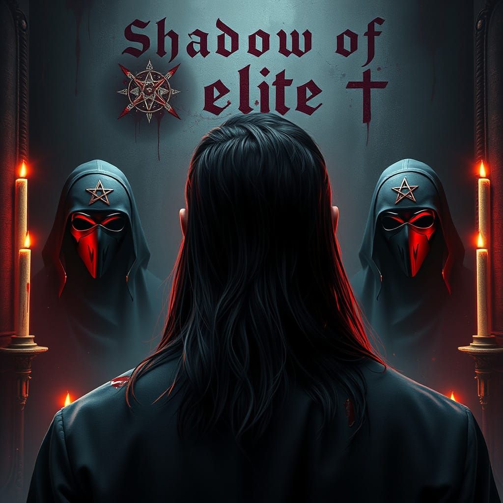 Man Faces Illuminati in a Dark Fantasy Scene with Intricate...