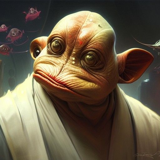 Mon Calamari Admirals Portrait in Digital Art Style