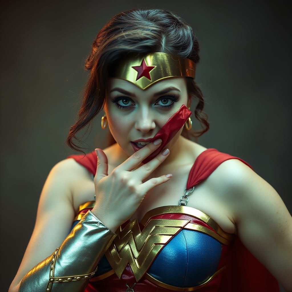 Shy wonder woman