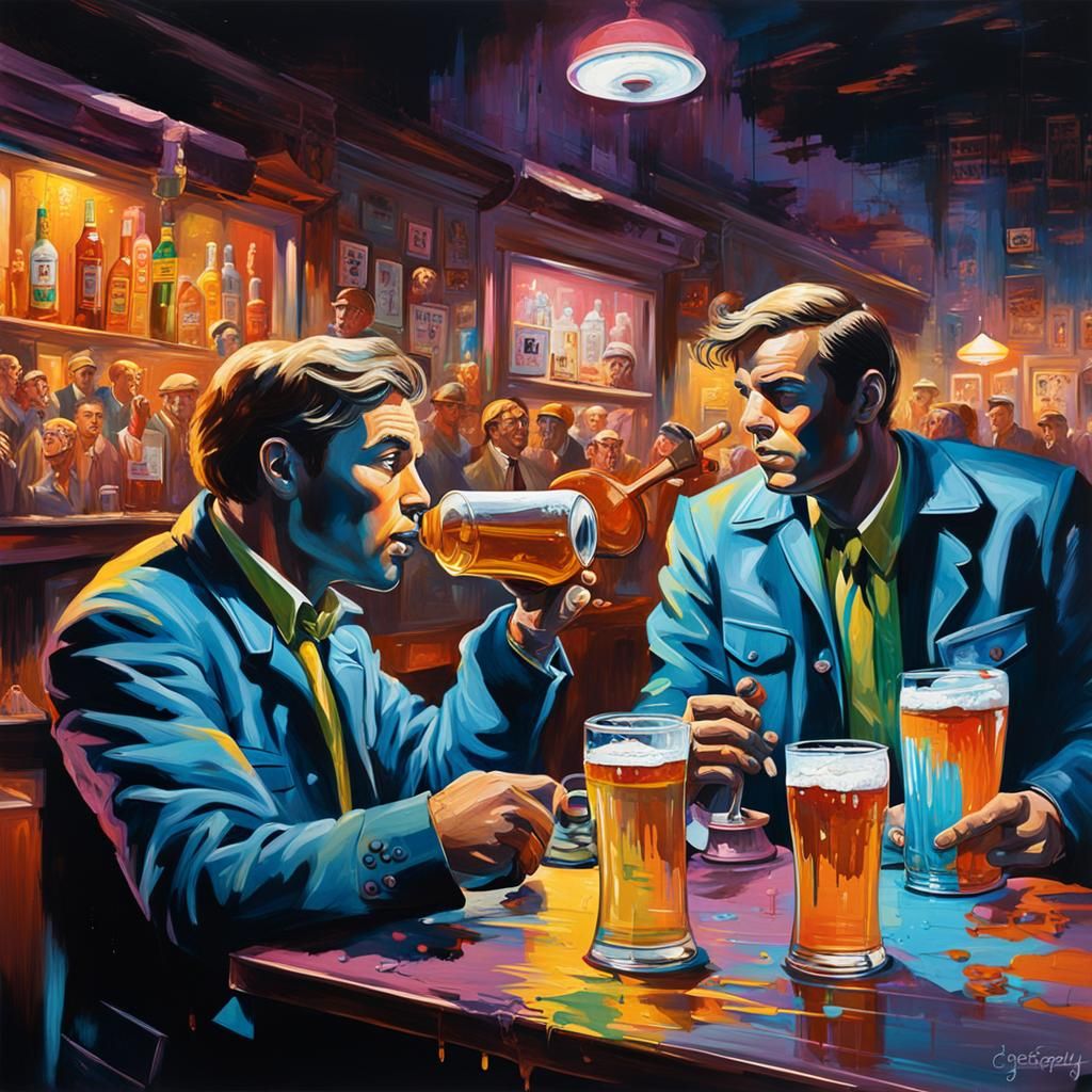 Hardy Boys in 1960s Jazz Bar as Graffiti Art