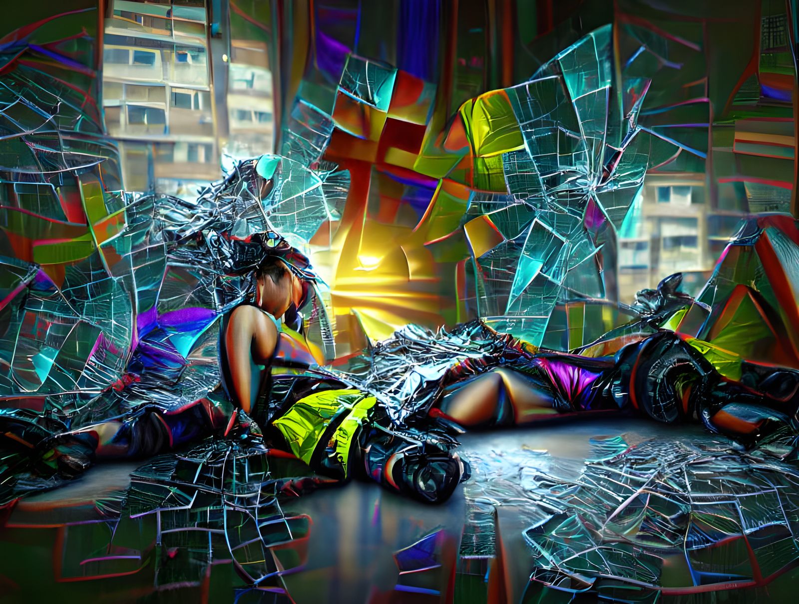 Cyberpunk Cityscape in 8K 3D with Chiaroscuro