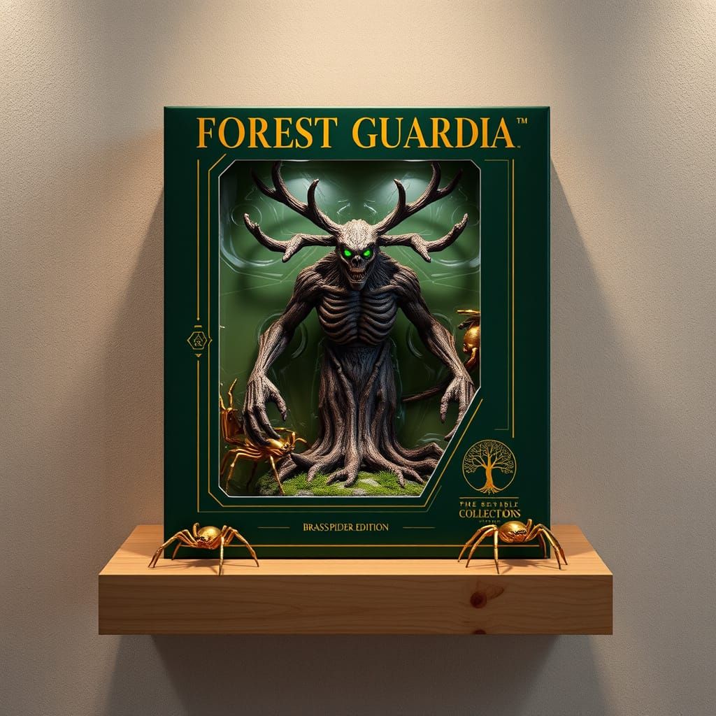 Luxury Collectible Action Figure Display in Forest Green and...