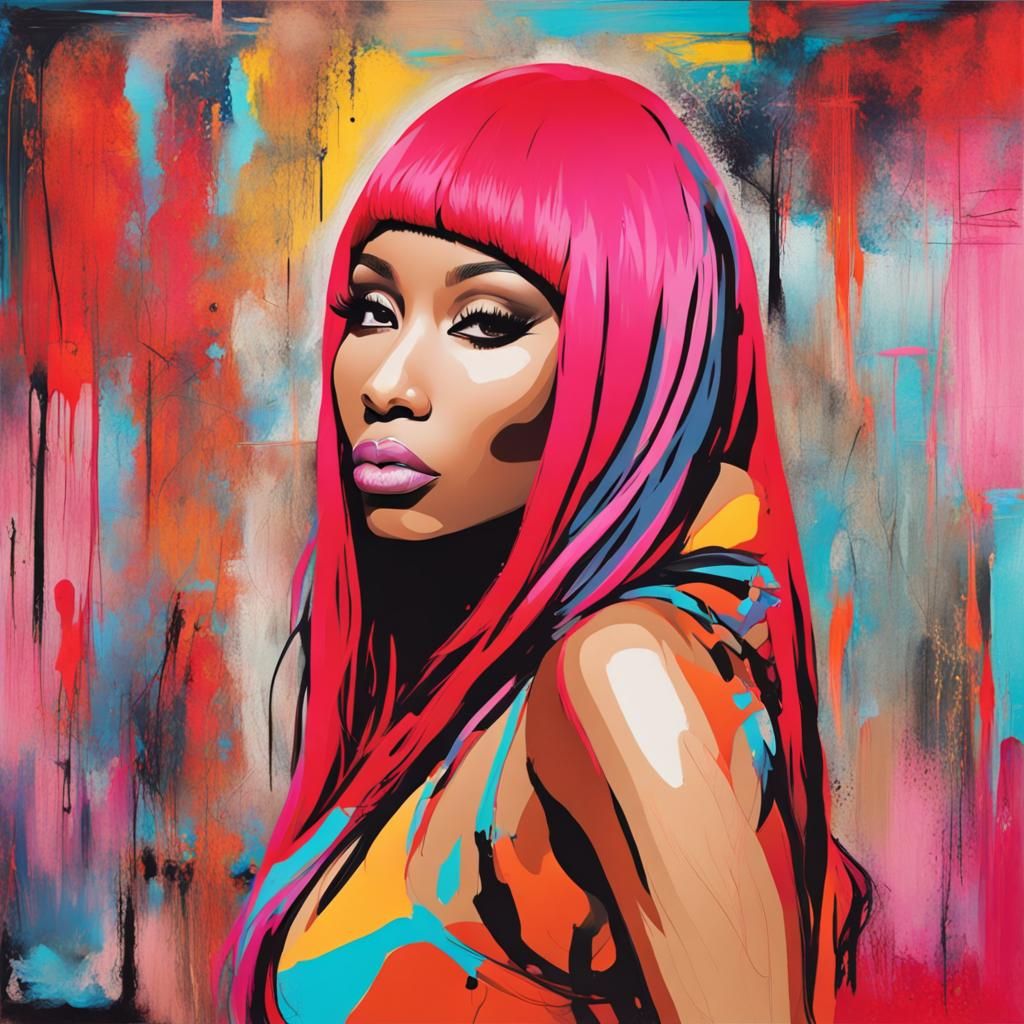 Nicki Minaj Giving Back: Abstract Art in Complementary Color...