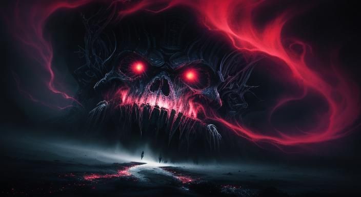 Dark Surrealism: Shadows Consume Light in Ominous Fantasy