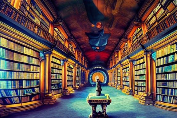 Spectacular Ancient Library in Fisheye View