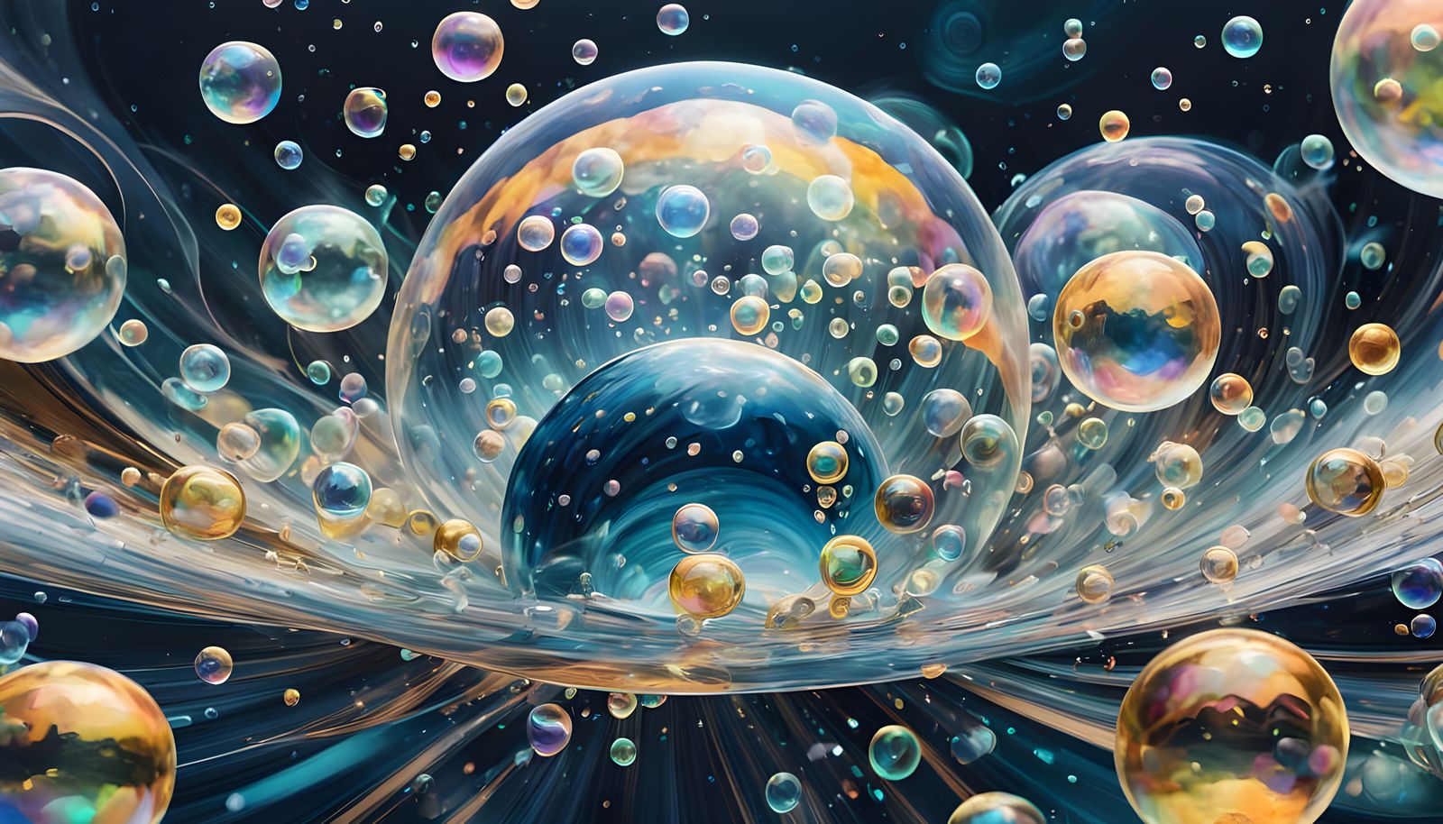 Kaleidoscopic Garden Bubbles in Surreal Style