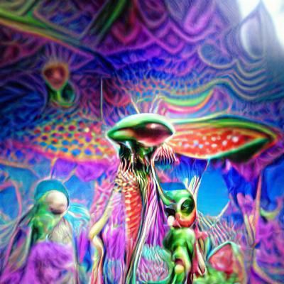 Psychedelic Alien Landscape in a Dreamlike Style