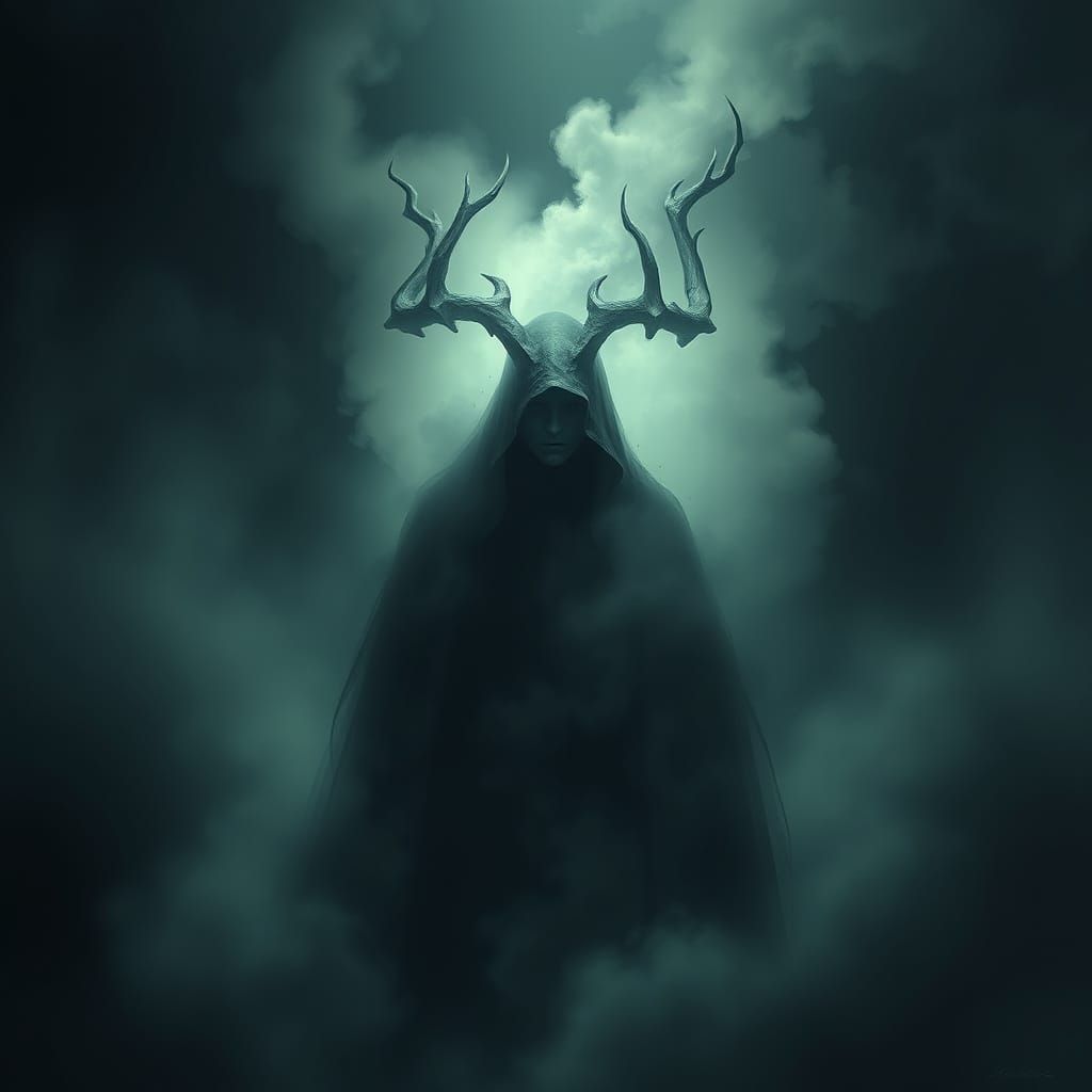 Mystical Shadow Figure in Dark Fantasy Style