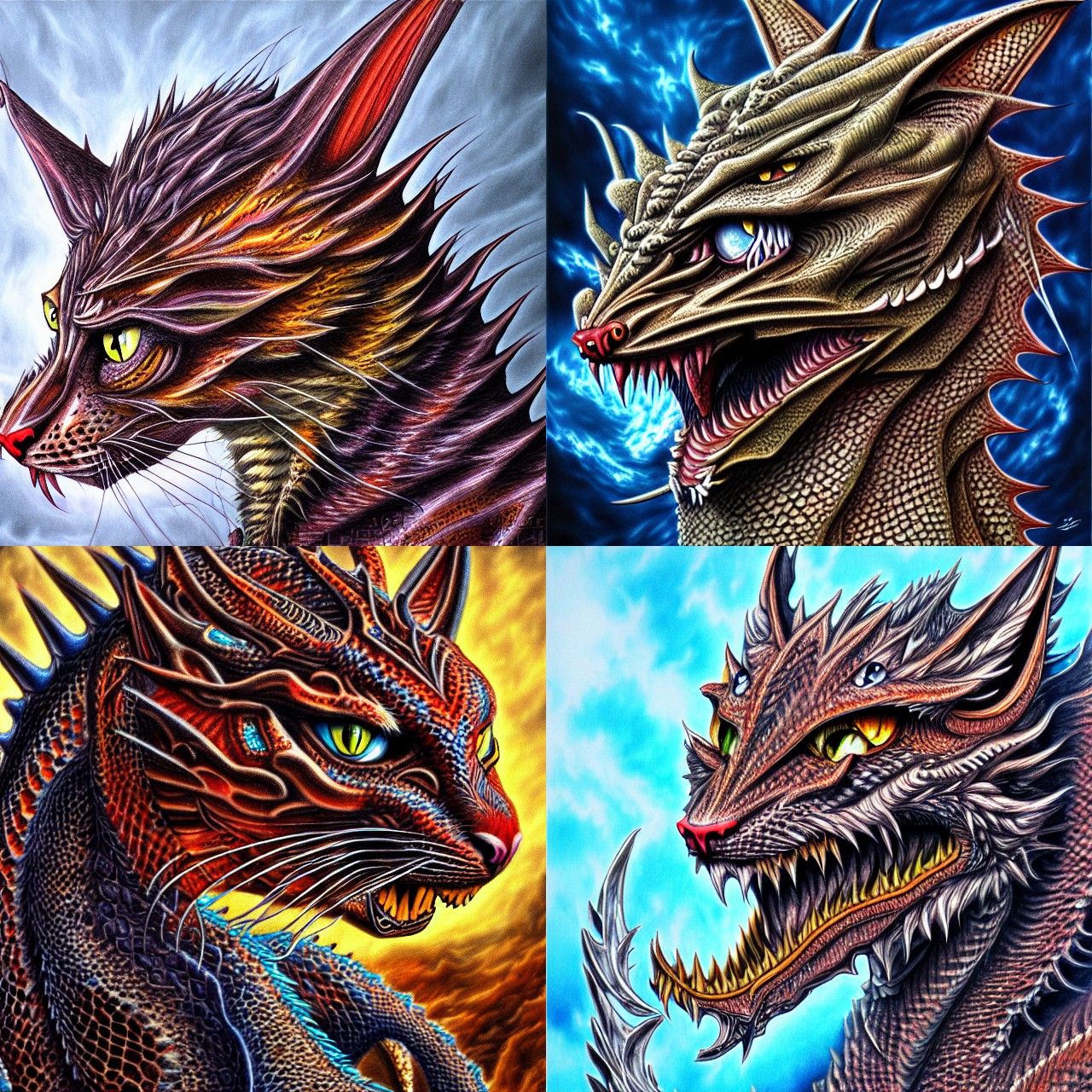 Cat Dragon Chimera Concept Art in 8K