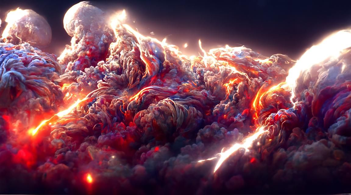 Spectacular Space Clouds of Fire and Lightning