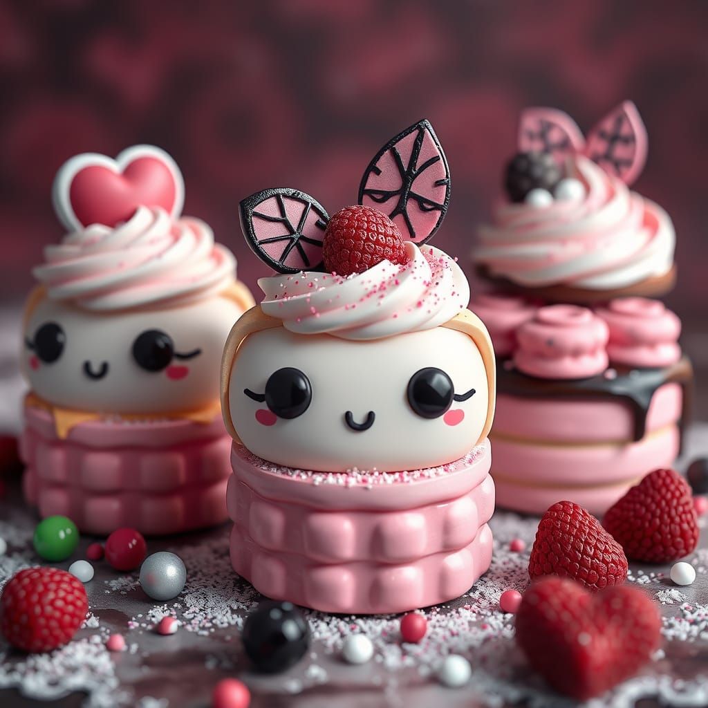 Gothic Desserts in Ultra-Detailed Kawaii Style