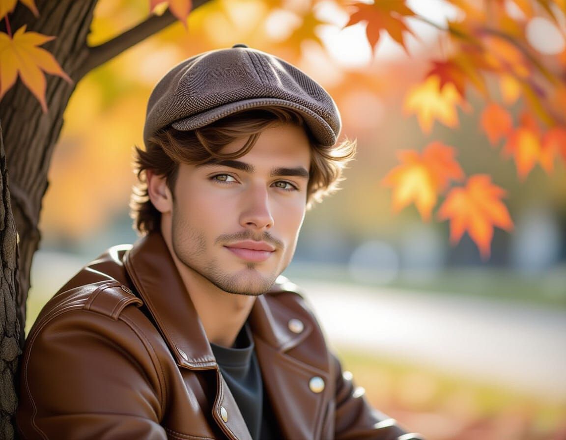 Autumn Man Portrait in Photography Style